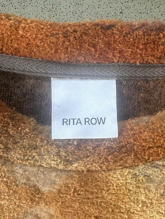 RITA ROW Dizz Autumnal-Hued Dropped Shoulder Abstrat Wool Blend Sweater Size XL - Picture 12 of 15